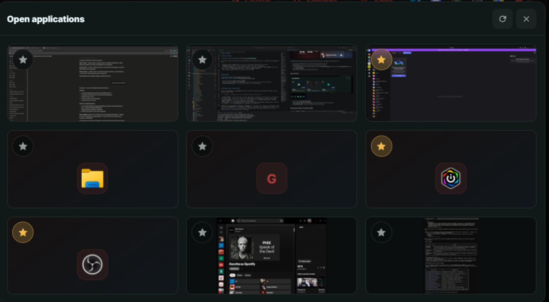 App switcher widget