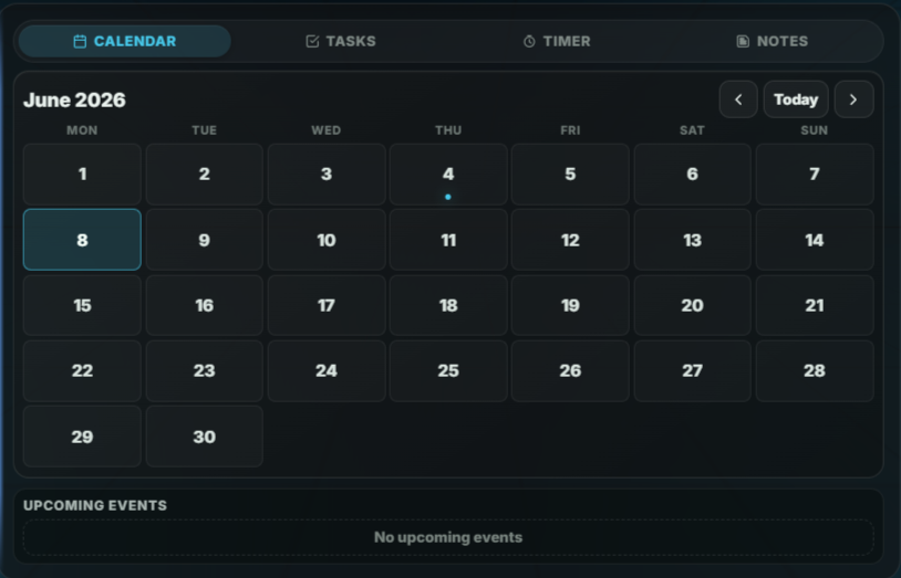Calendar widget