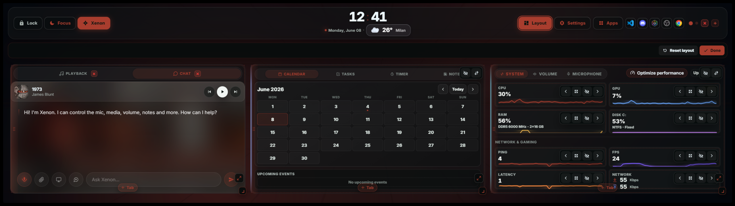 Customizing the Xenon dashboard