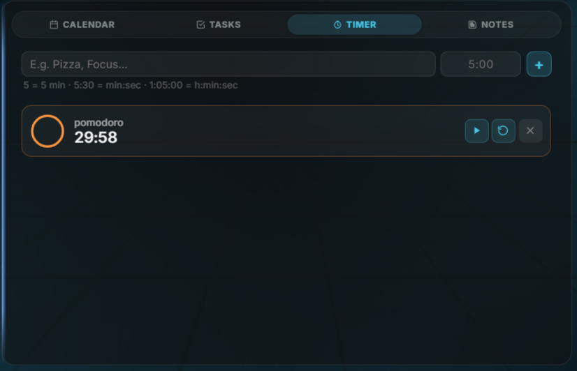 Timers widget
