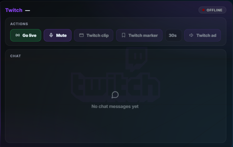 Twitch, YouTube and OBS streaming control widgets